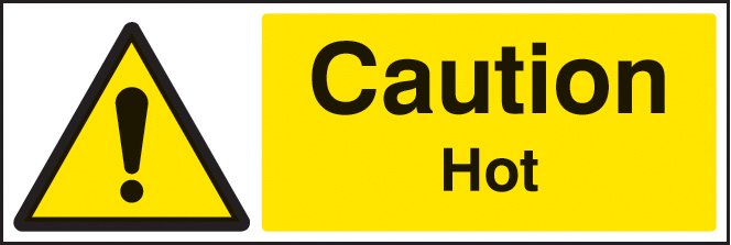 Caution hot   Size: G (300x100mm)