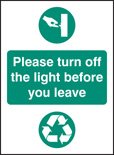 Please turn off light before you leave