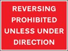 Reversing prohibited unless under direction