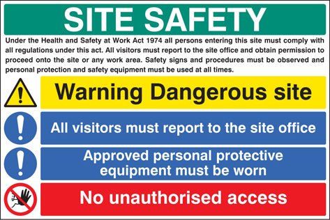 Site safety - visitors, access, protective clothing