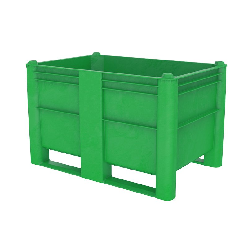 Box Pallet - 500ltr, HDPE, Green, Solid, 1200x800x740