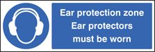 Ear protection zone ear protectors must be worn