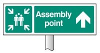 Verge sign - Assembly point straight on 450x150mm (post 800mm)