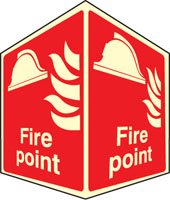 Fire point - projecting sign photoluminescent