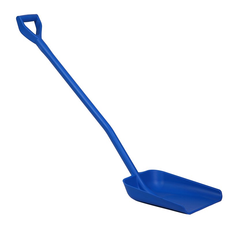 One Piece Ergo. Shovel - Large Blade, Long Handle, Blue