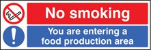 No smoking you are entering a food production area