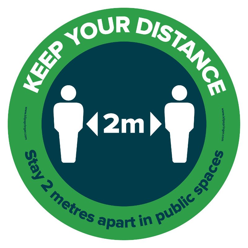 "Stay 2 Metres Apart in Public Spaces" Floor Vinyl - Round