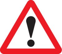 Warning ! 750mm triangle sign with text variant fold up sign