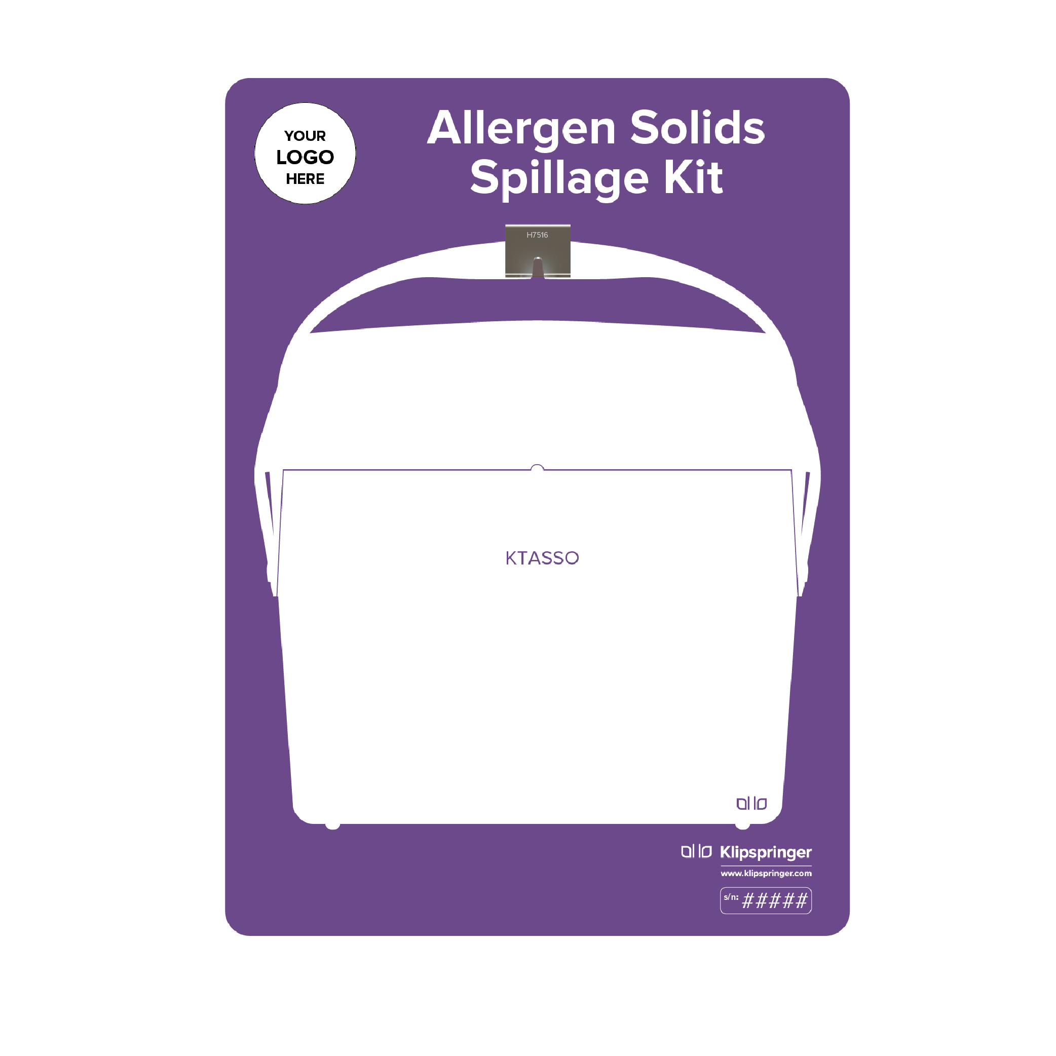 Allergen Spillage Solids Kit Shadow Board, Purple