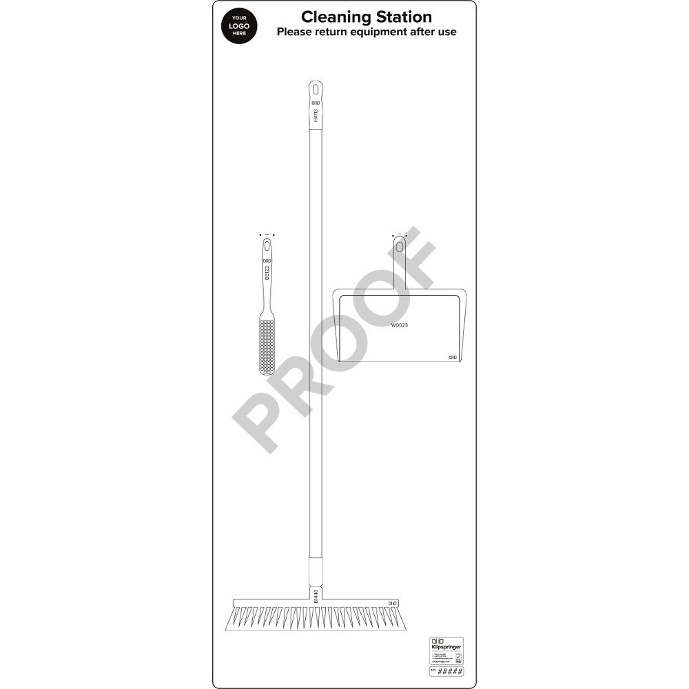 Floor Sweeping Station (with utensils) - White