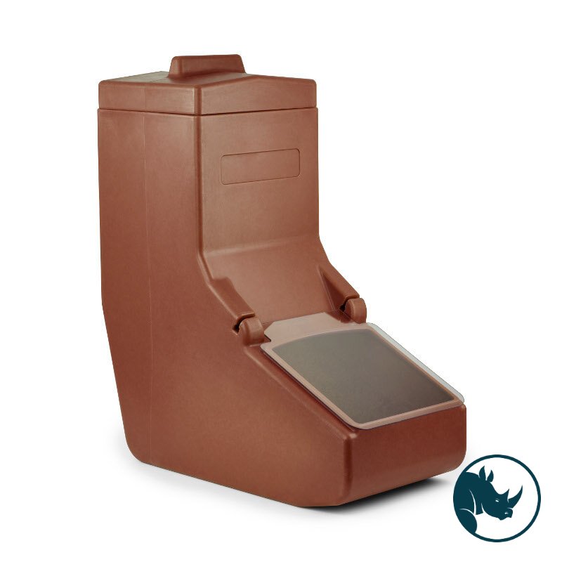 Ingredient dispensing bin - 40 Ltr, clear polycarbonate dispensing lid, brown