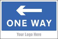 One way, arrow left, site saver sign 600x400mm