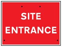 Site entrance, 600x450mm Re-Flex Sign (3mm reflective polypropyl