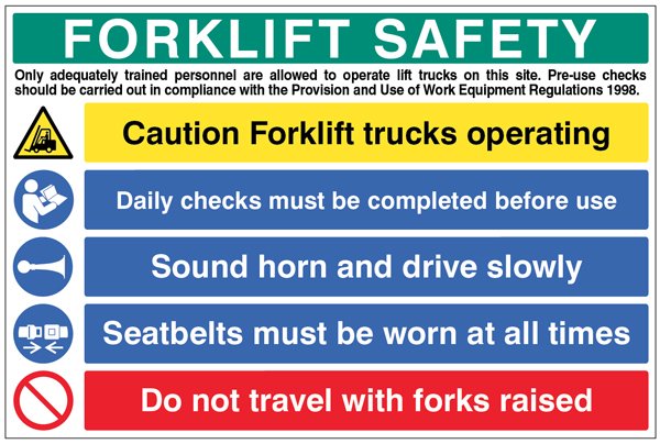 Forklift Safety Multi Message Board