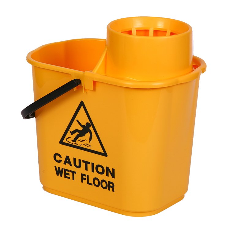 Professional Socket Mop Bucket And Sieve - 14 Ltr, Yellow