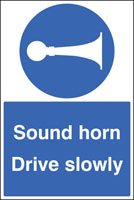 Sound horn drive slowly floor graphic 400x600mm