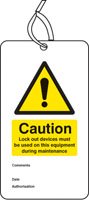 Lockout Tag - Lock out device must be used on this equipment... (80x150mm) Pk of 10