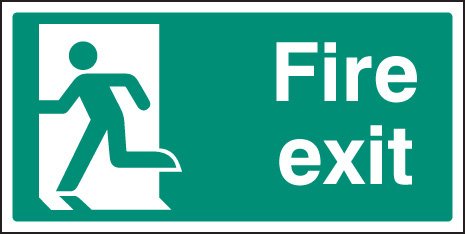 Final fire exit left symbol   Size: V (300x150mm)