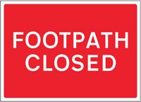 Footpath Closed reflective fold up sign 600x450mm