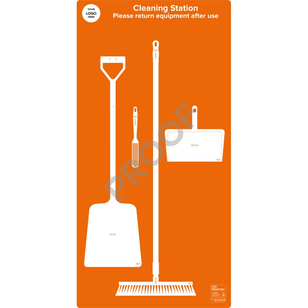 Floor Cleaning Station (with utensils) - Orange