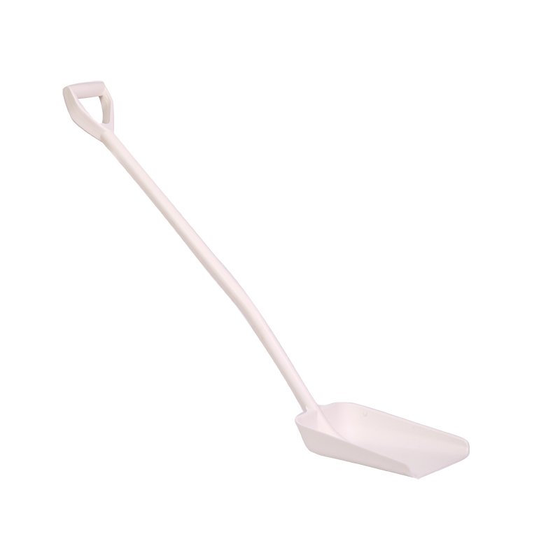 One Piece Ergo. Shovel - Medium Blade, Long Handle, White
