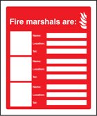 Fire marshals are (3 names, locations and numbers)