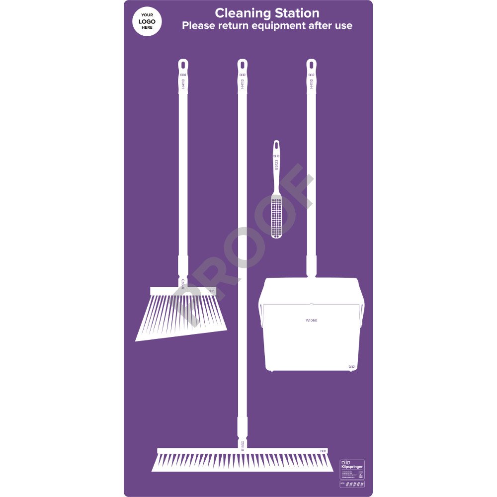 Floor Sweeping Station with Lobby Pan- Purple