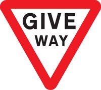 Give way Class R2 Permanent 600mm triangle (3mm aluminium composite)