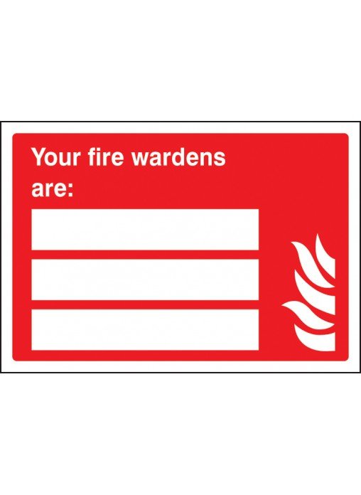 Your fire wardens are (space for 3 people)
