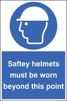 Safety helmets must be worn floor graphic 400x600mm