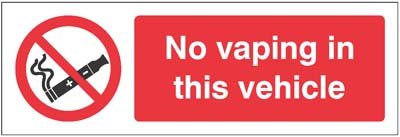 No vaping in this vehicle   Size: A (100x75mm)