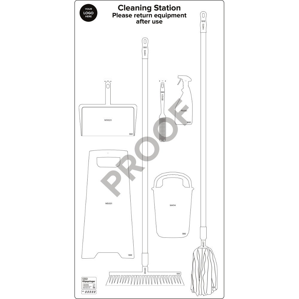 Floor Mopping Station (with utensils) - White