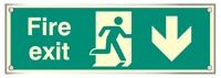 Fire exit down visual impact 5mm  photoluminescent acrylic sign