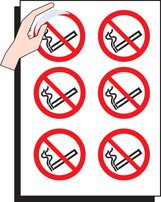 No smoking 75mm dia - sheet of 6