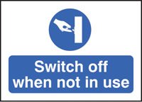 Switch off when not in use 35x25mm SAV