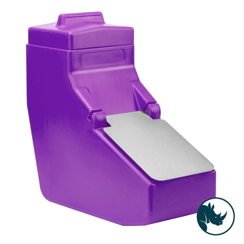 Ingredient dispensing bin - 15 Ltr, stainless steel dispensing lid, purple