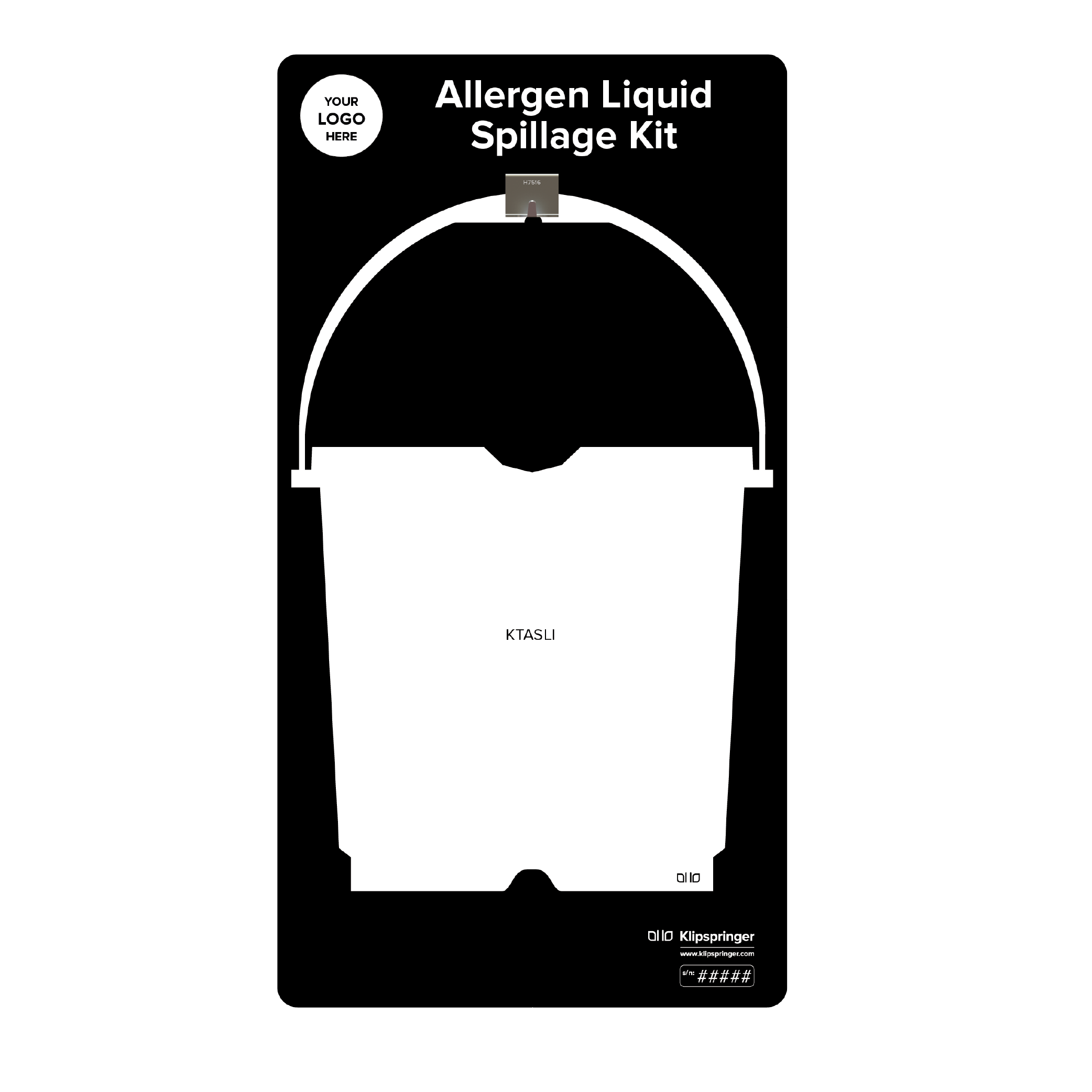 Allergen Spillage Liquids Kit Shadow Board, Black