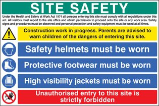 Site safety - hard hat, vest and boots