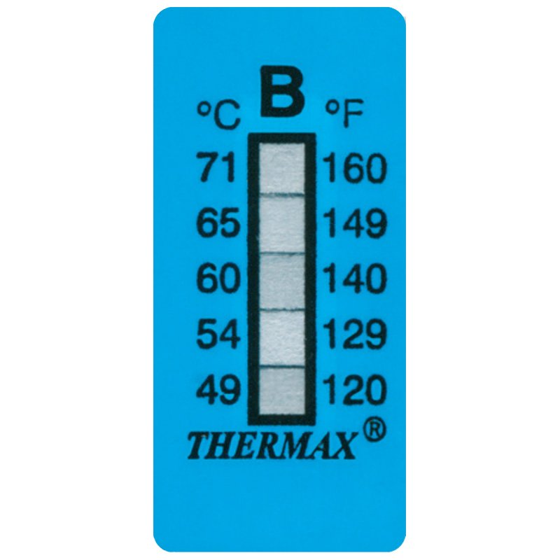 Thermax Irreversible Temperature Indicators, 188 to 210°C:(+/-1% +/-1°C), 18 x 51 mm x10
