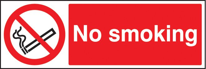 No smoking   Size: E (200x150mm)
