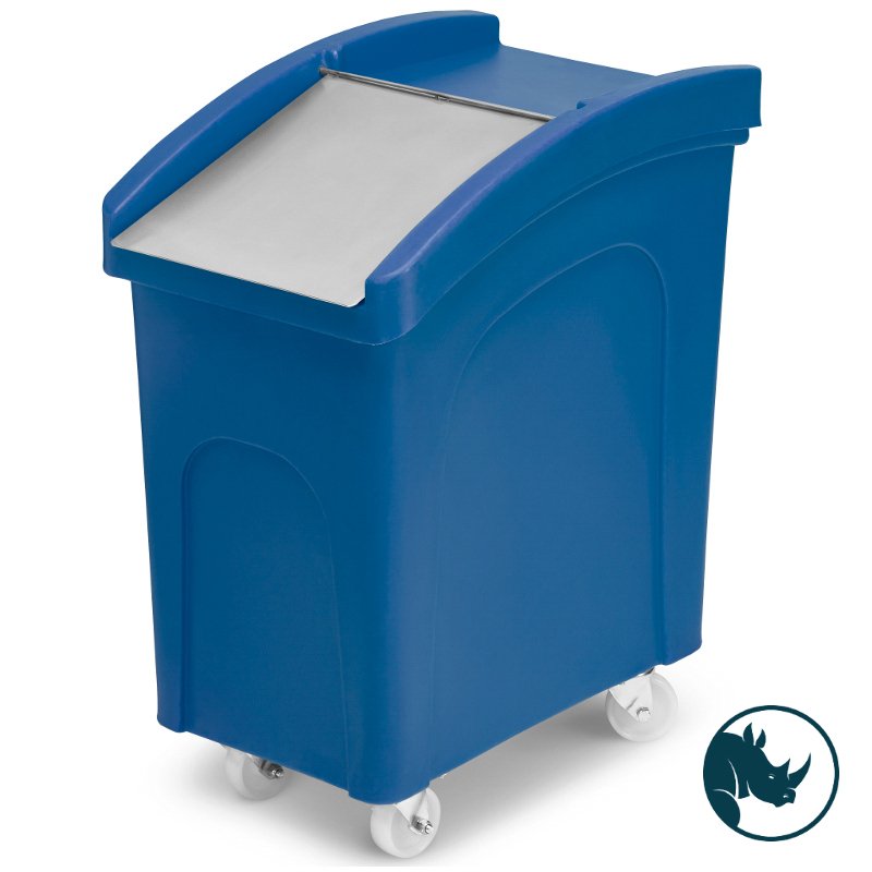 Ingredient dispensing truck - 90 ltr, stainless steel dispensing lid, blue