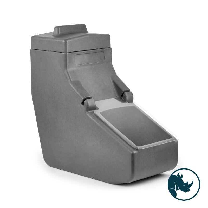 Ingredient dispensing bin - 15 Ltr, clear polycarbonate dispensing lid, grey