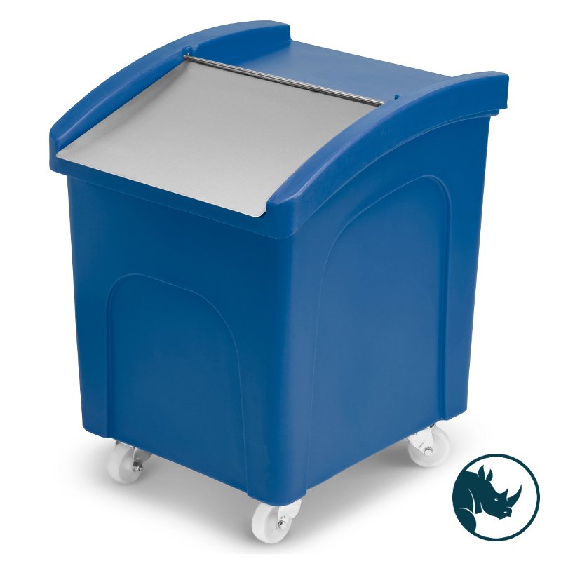 Ingredient dispensing truck - 140 ltr, stainless steel dispensing lid, blue