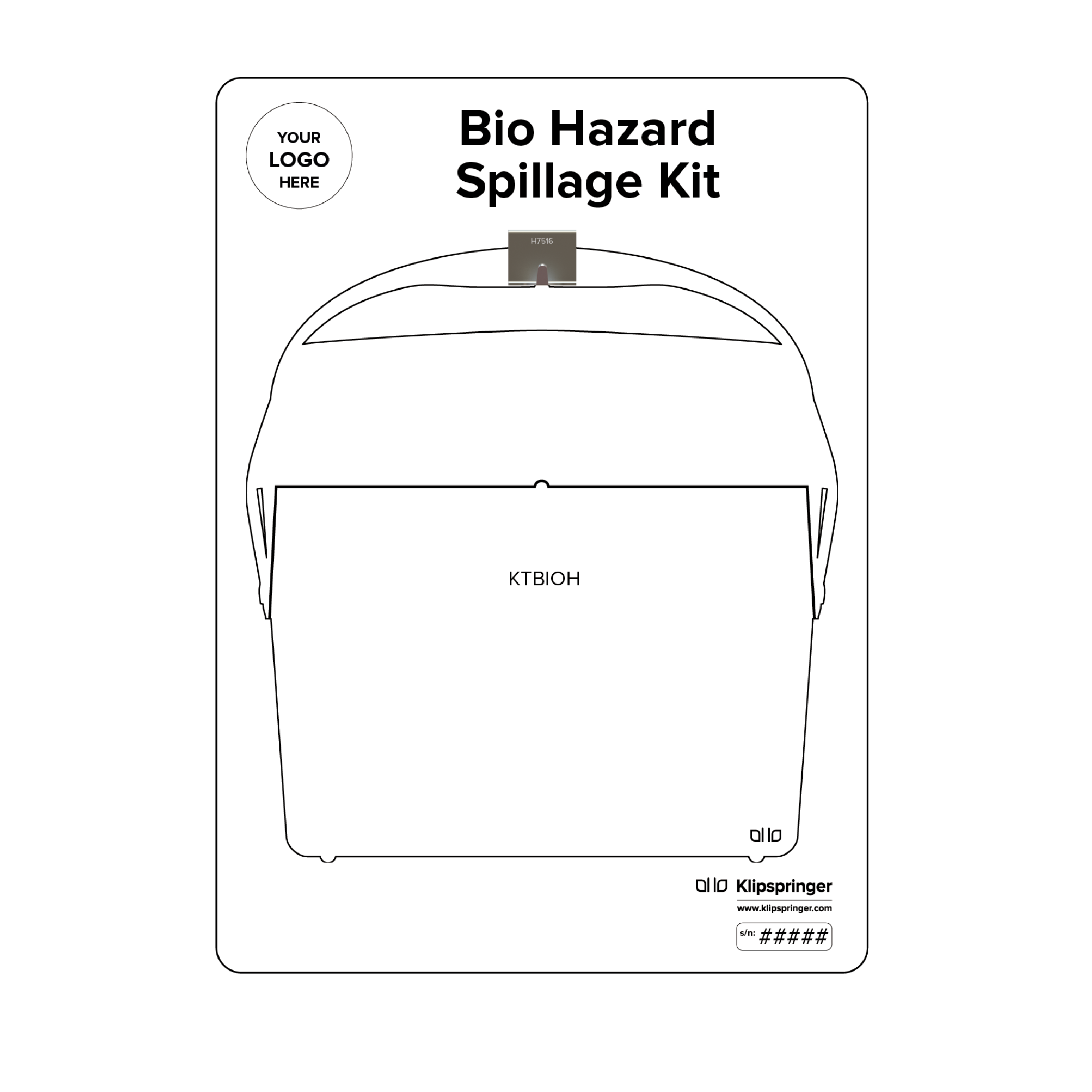 Bio Hazard Spillage Kit Shadow Board, White
