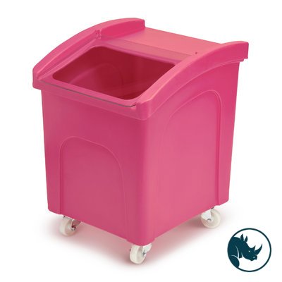 Ingredient dispensing truck - 140 ltr, clear polycarbonate dispensing lid, pink