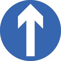 Direction arrow forward Class R2 Permanent 600mm (3mm aluminium composite)