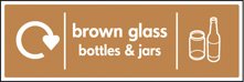 WRAP Recycling Sign - Brown glass bottles & jars