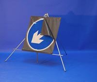 Keep left/right reversible arrow reflective fold up sign 750mm d