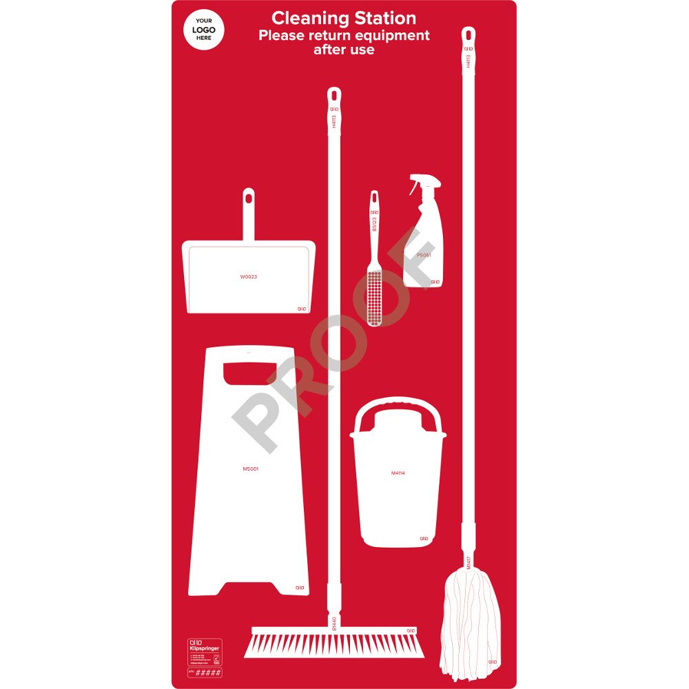 Floor Mopping Station (with utensils) - Red