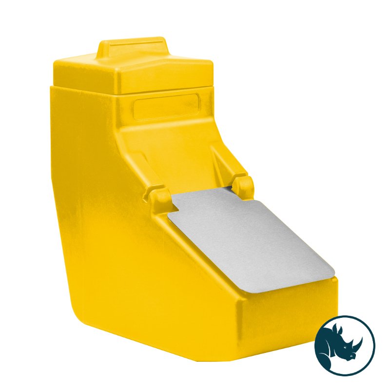Ingredient dispensing bin - 15 Ltr, stainless steel dispensing lid, yellow